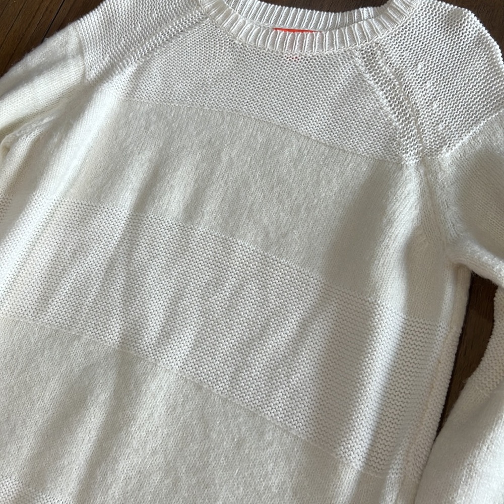 Joe Fresh White Striped Sweater Crewneck XS - Picture 3 of 11